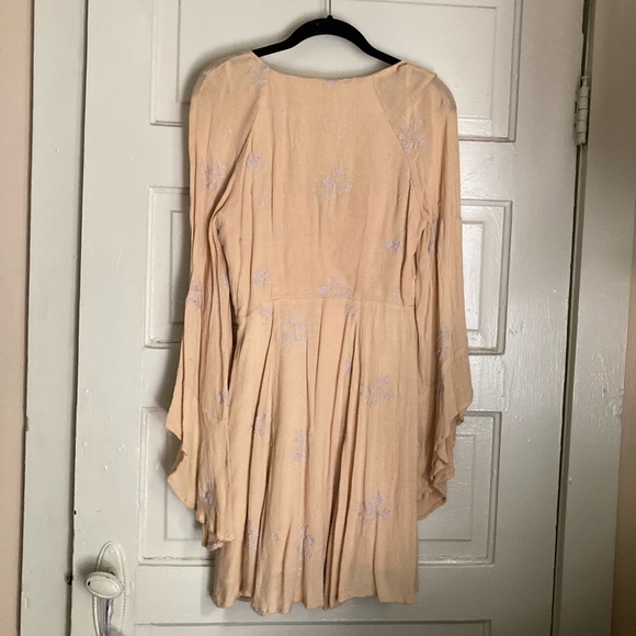 Free People Jasmine Surplice Dress in Almond - Picture 3 of 9